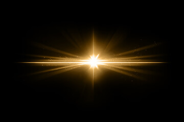 Yellow sunburst lens flare effect