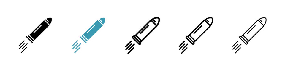 Bullet icons vector pack in black and blue colors