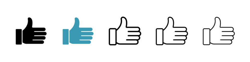 Like icons vector pack in black and blue colors