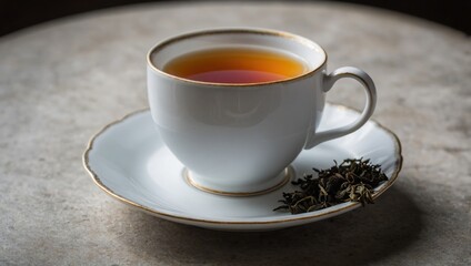Tea in a white cup