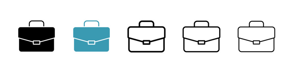 Suitcase icons vector pack in black and blue colors