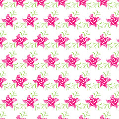 seamless pattern with pink flower