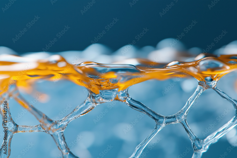 Aufkleber intricate patterns of liquid forming over a honeycomb structure