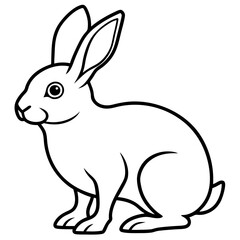 rabbit line art vector