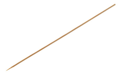 Wooden stick skewer isolated on white