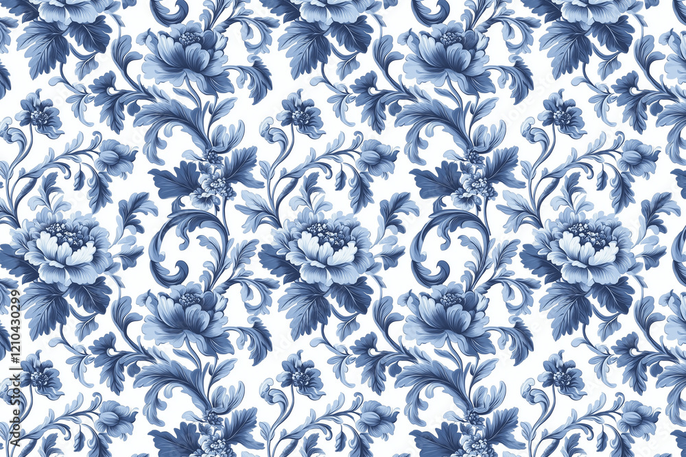 Poster floral toile tapestry pattern. vintage botanical wallpaper pattern. background image. created with g