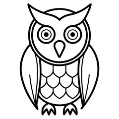 owl line art vector 