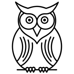 owl line art vector 