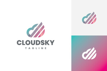 cloud wings logo vector