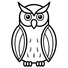 owl line art vector 