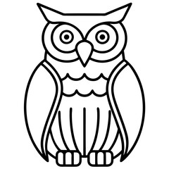 owl line art vector 