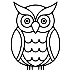 owl line art vector 