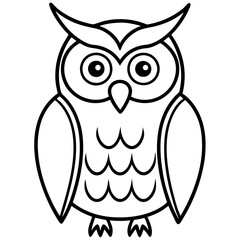 owl line art vector 