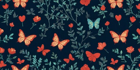seamless pattern with hearts