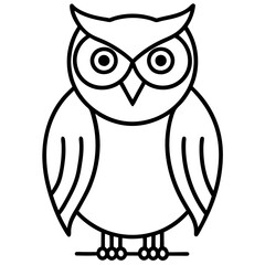 owl line art vector 