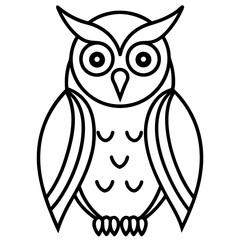 owl line art vector 