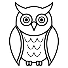 owl line art vector 