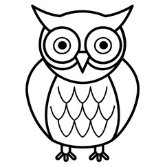 owl line art vector 