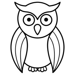 owl line art vector 