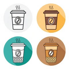Coffee cup isolate icon set design 