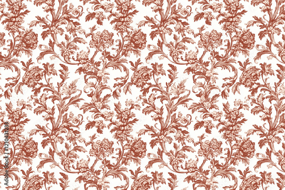 Poster floral toile tapestry pattern. vintage botanical wallpaper pattern. background image. created with g