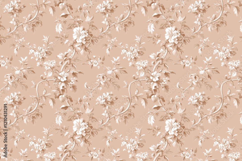 Poster floral toile tapestry pattern. vintage botanical wallpaper pattern. background image. created with g