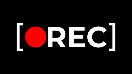 Rec icon camera video Red dot. recording sign vector illustration