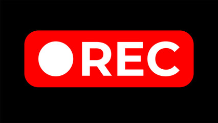 Rec icon camera video Red dot. recording sign vector illustration