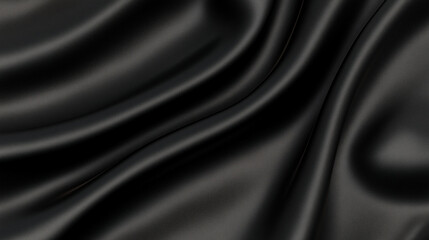 luxurious black fabric background with premium wave cloth for a Christmas, Holidays, or Black Friday background, with a dynamic and flowing feel	

