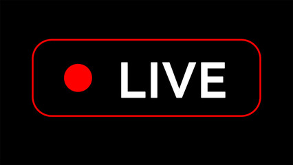 Live icon streaming button, Online stream, Vector illustration