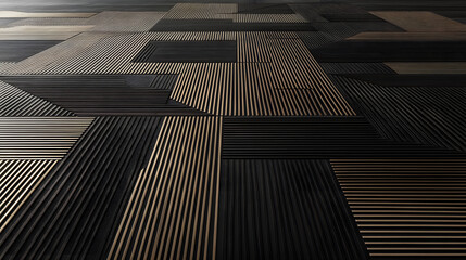 Obraz premium A modern geometric design with interwoven lines in bronze, champagne, and deep navy, forming a smooth and elegant backdrop 