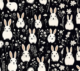 Many easter bunny pattern animal mammal nature