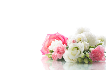 Flower bouquet for romantic mood , isolated on white background