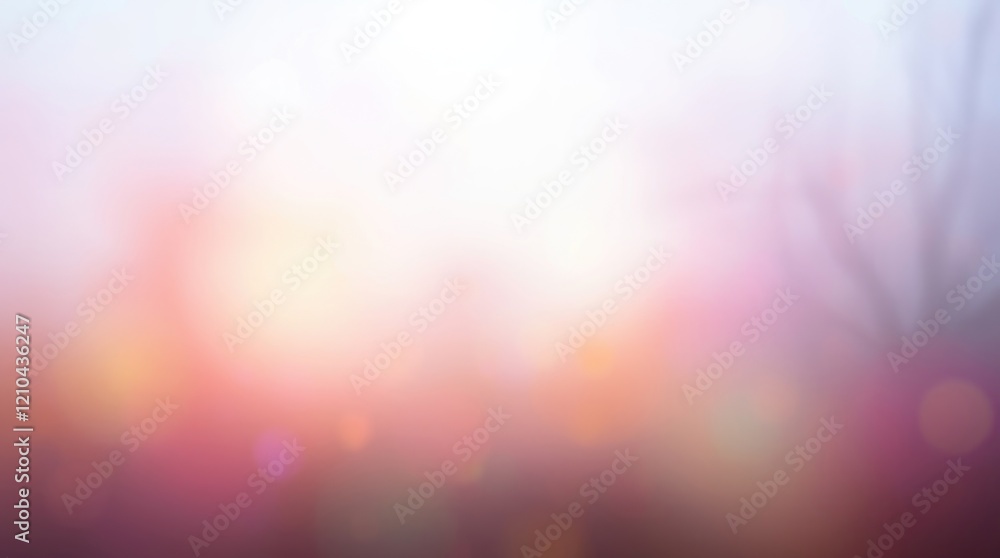 Poster a vibrant spring backdrop features soft bokeh effects, merging warm colors to create a tranquil and 