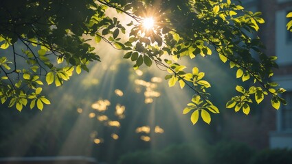 Sunlight dancing through leaves creating abstract shadows