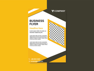 Yellow and Black Business Flyer with Geometric Design