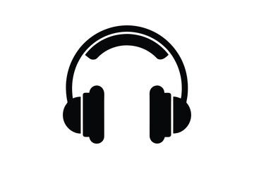 Headphones icon isolated on white background, audio device  