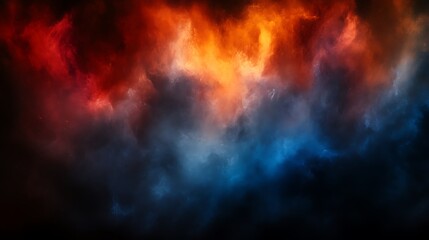 Obraz premium Abstract Cosmic Nebula Red Blue Orange Hues