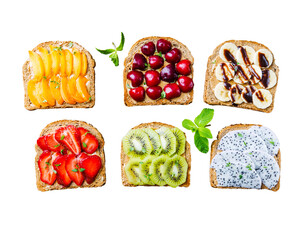 Sandwiches of toast with peanut butte