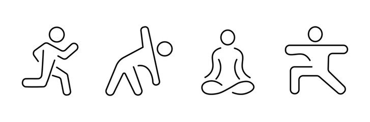 Activity icons: running, yoga, sports