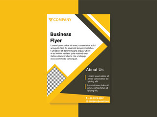 Yellow and Black Business Flyer with Geometric Design