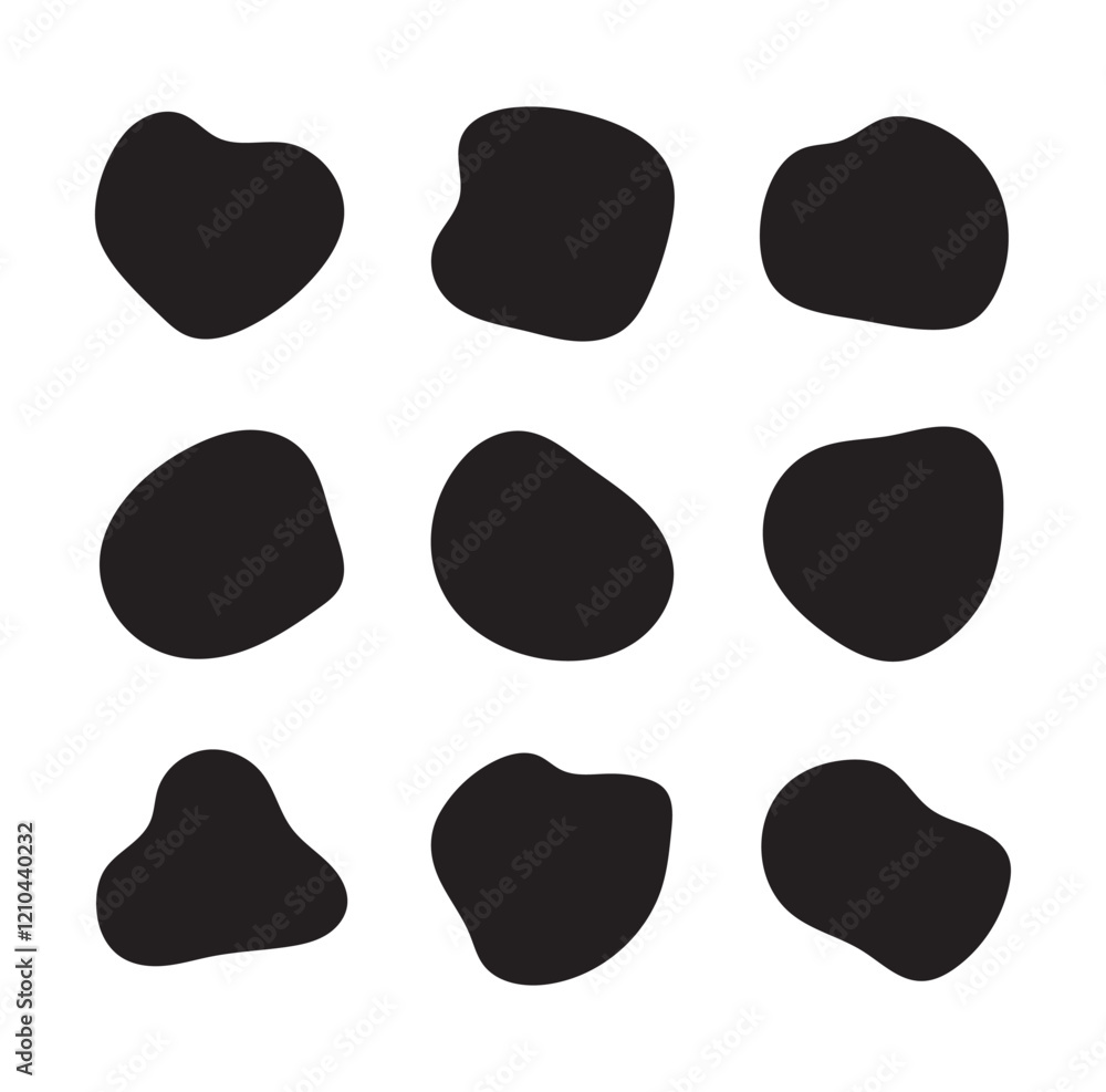 Fototapete blob shapes colorful collection vector design elements isolated. abstract stains shape vector set