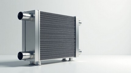 Fototapeta premium A Modern Industrial Heat Exchanger Unit with Metal Construction and Efficient Cooling System