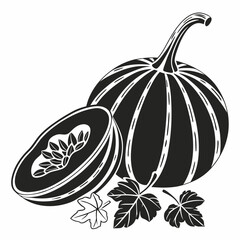 Gourd vector silhouette black design white background