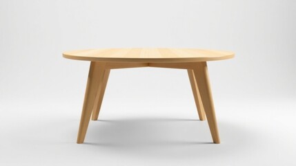 Fototapeta premium Simple Round Wooden Table on a Light Background A Minimalist Design for Modern Interiors