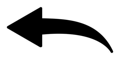 Black arrow icon isolated on transparent background, perfect for apps and websites