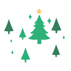 A stylized Christmas trees