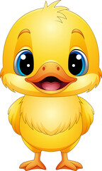 Vector illustration of cartoon cute baby duck