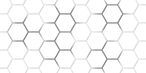 Abstract seamless honeycomb hexagon background. Geometric texture white gray pattern design.
