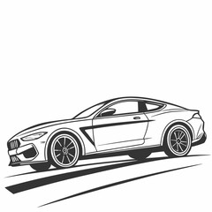 car vector silhouette black design white background